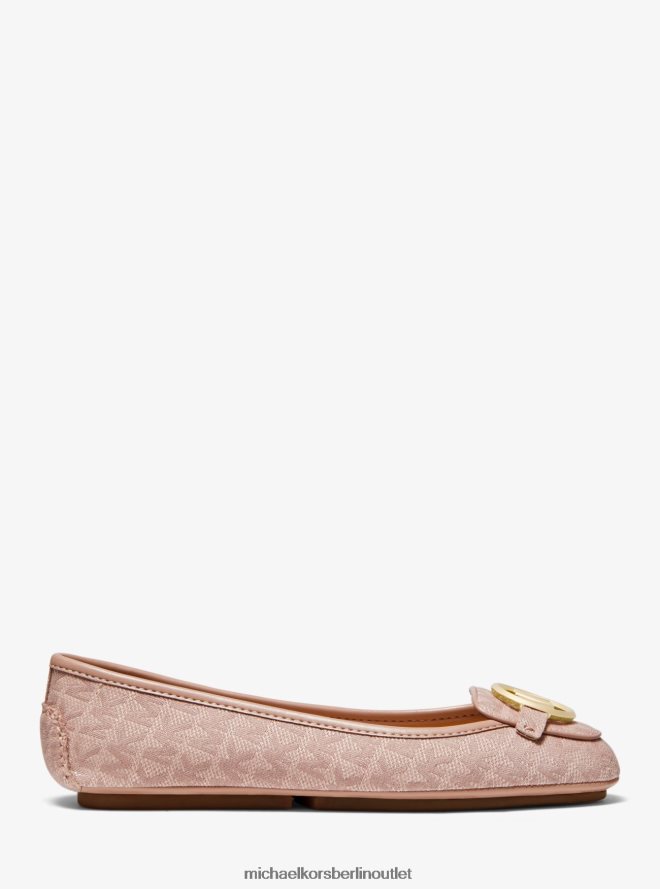 Schuhe de Michael Kors Frauen Jacquard-Mokassin mit Lillie-Logo sftpink/fawn 404V222256
