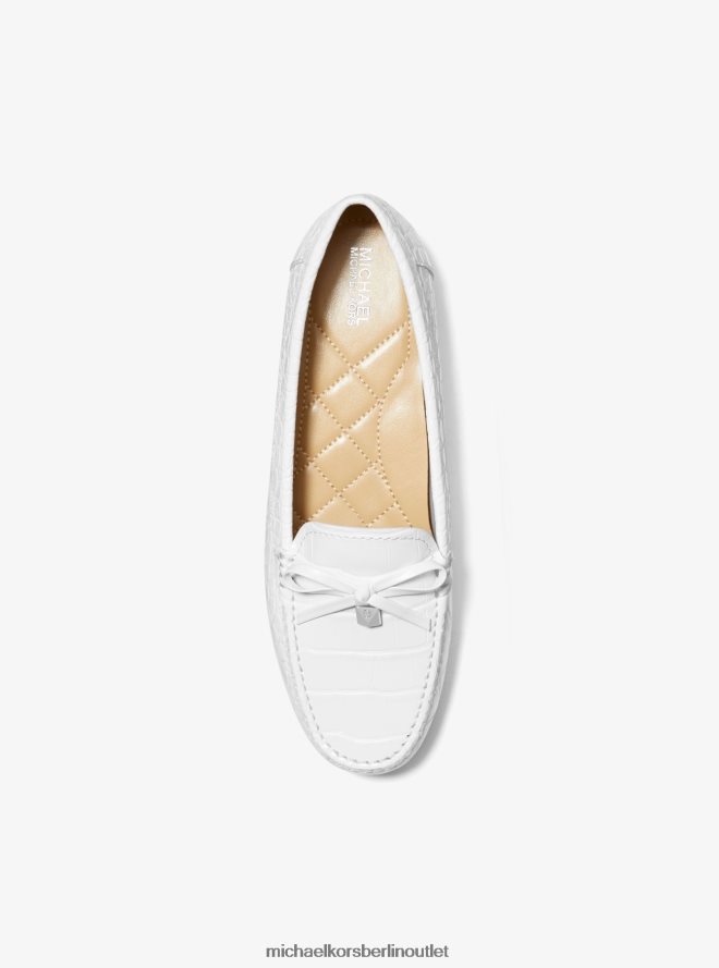 Schuhe de Michael Kors Frauen Juliette-Loafer aus Kunstleder mit Krokodilprägung Optik weiß 404V222233