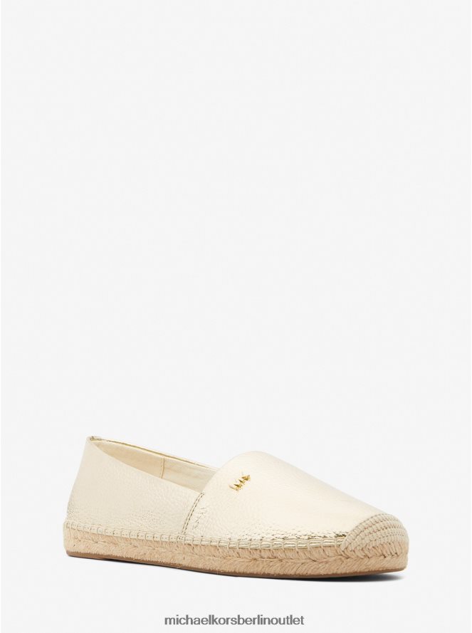 Schuhe de Michael Kors Frauen Kendrick Espadrille aus Metallic-Kunstleder mit Kieselsteinen Weißgold 404V222226