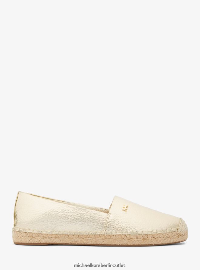 Schuhe de Michael Kors Frauen Kendrick Espadrille aus Metallic-Kunstleder mit Kieselsteinen Weißgold 404V222226