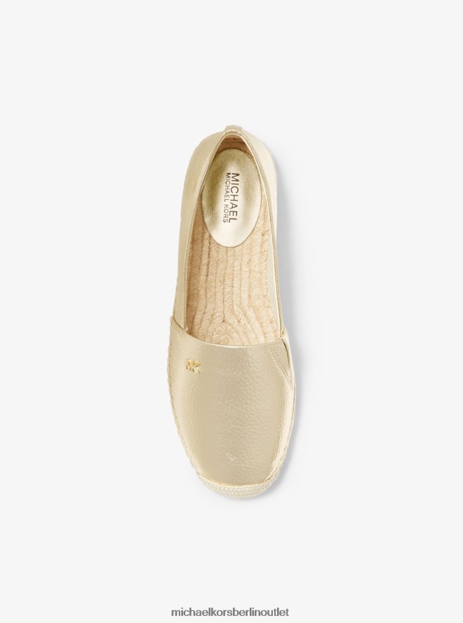 Schuhe de Michael Kors Frauen Kendrick Espadrille aus Metallic-Kunstleder mit Kieselsteinen Weißgold 404V222226
