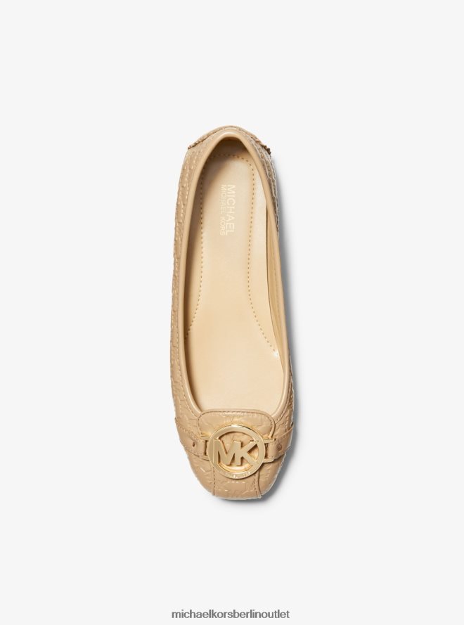 Schuhe de Michael Kors Frauen Mokassin aus Kunstleder mit Fulton-Logoprägung Kamel 404V222271