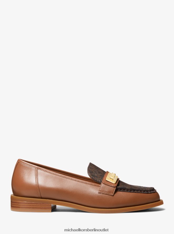 Schuhe de Michael Kors Frauen Padma-Logo und Leder-Loafer Gepäck multi 404V222273