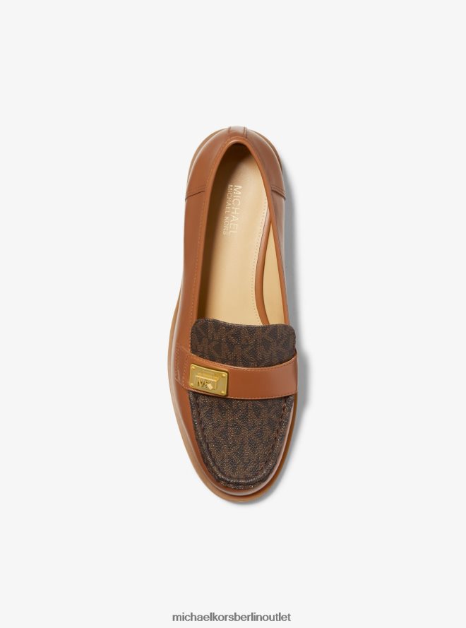 Schuhe de Michael Kors Frauen Padma-Logo und Leder-Loafer Gepäck multi 404V222273