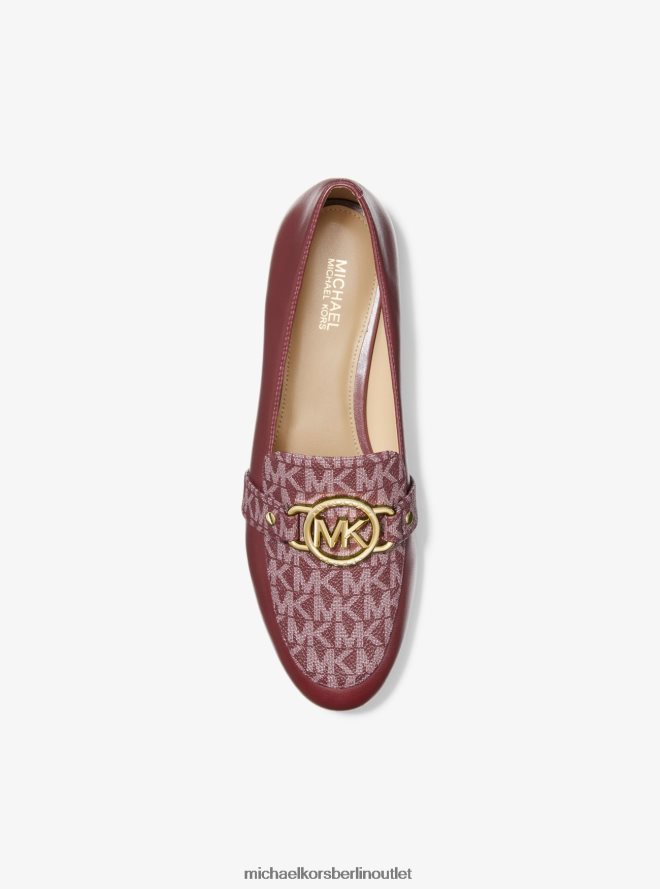 Schuhe de Michael Kors Frauen Rory-Loafer aus Leder und Logo Merlot 404V222250