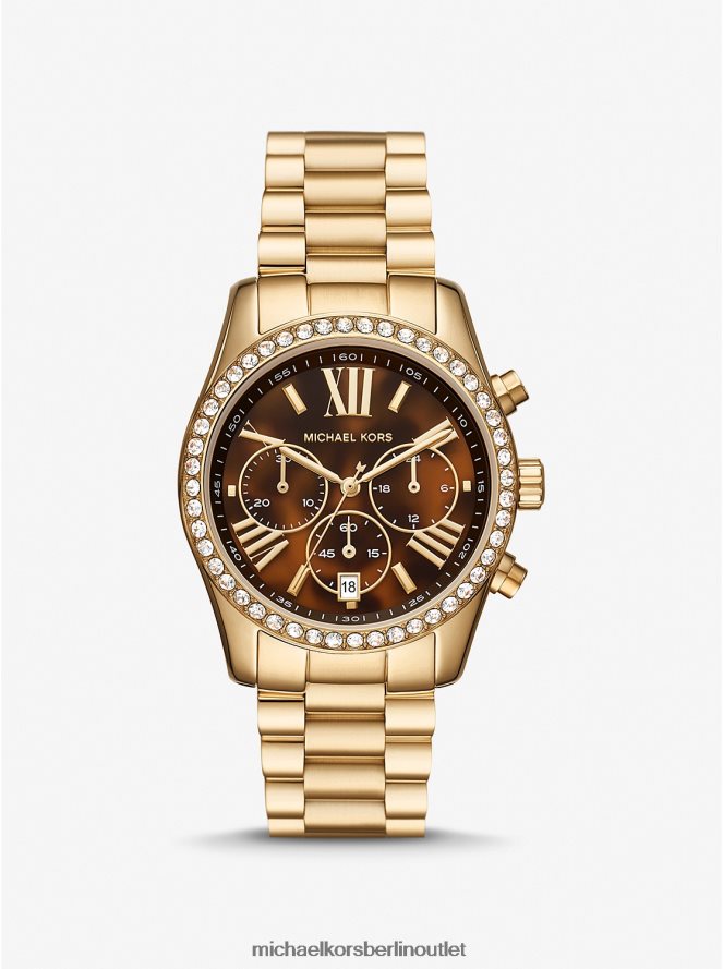 Zubehör de Michael Kors Frauen Lexington Pavé-goldfarbene Uhr Gold 404V222390
