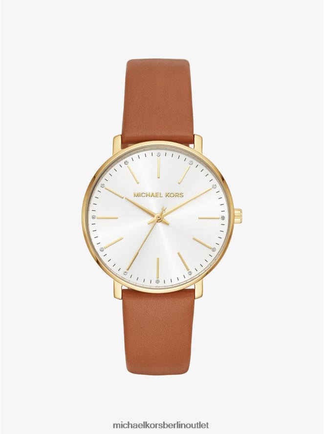 Zubehör de Michael Kors Frauen Uhr aus goldfarbenem Leder von Pyper Gold 404V222399