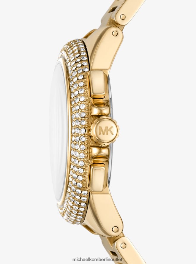 Zubehör de Michael Kors Frauen Übergroße, goldfarbene Camille-Pavé-Uhr Gold 404V222392