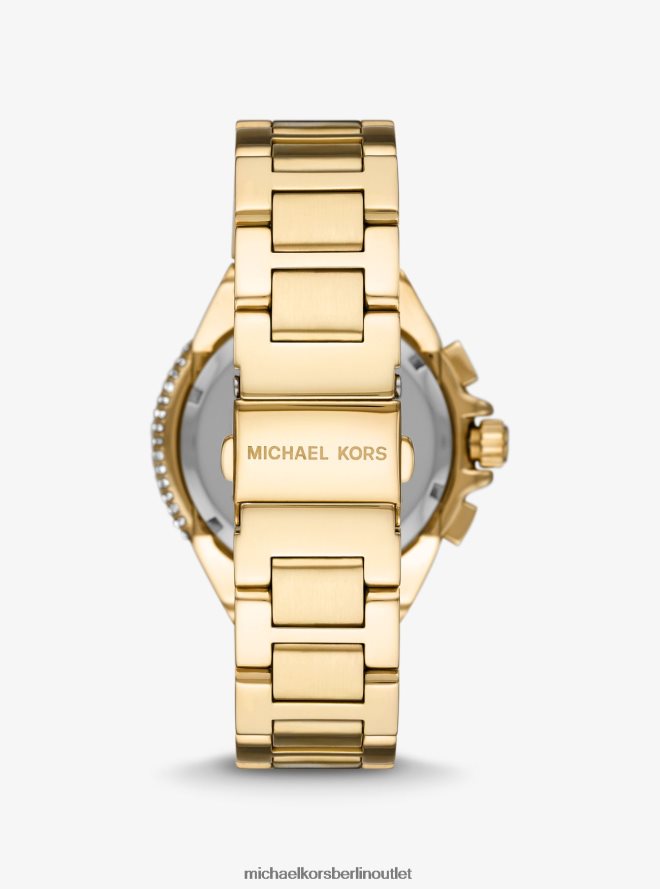 Zubehör de Michael Kors Frauen Übergroße, goldfarbene Camille-Pavé-Uhr Gold 404V222392