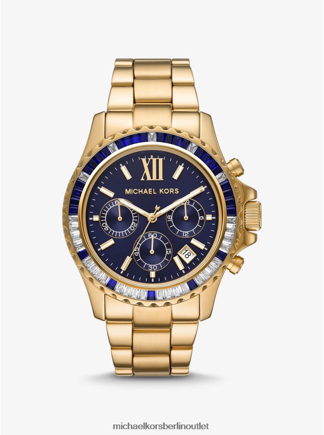 Zubehör de Michael Kors Frauen Übergroße goldfarbene Everest-Pavé-Uhr Gold 404V222405