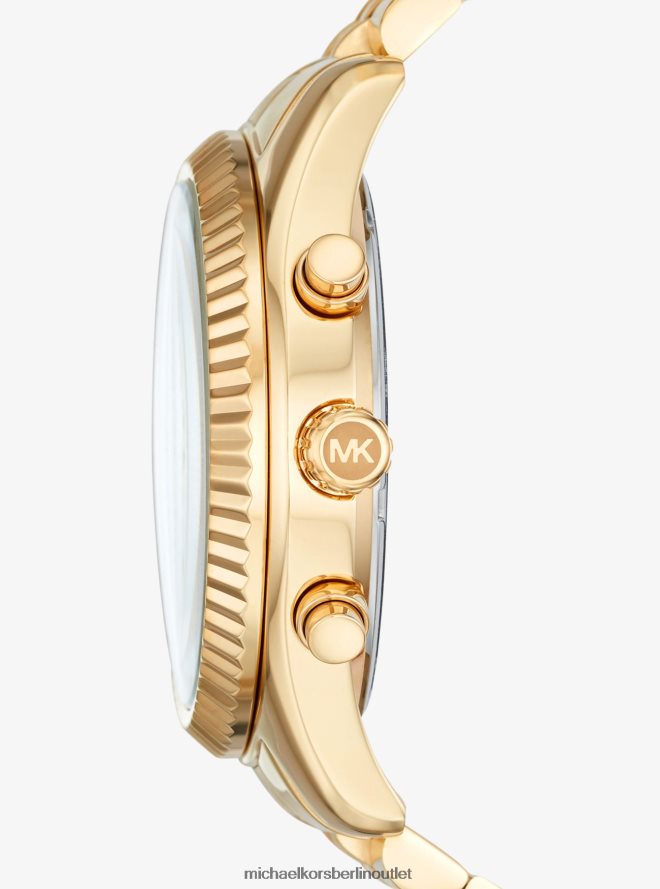 Zubehör de Michael Kors Frauen Übergroße goldfarbene Lexington-Uhr Gold 404V222391
