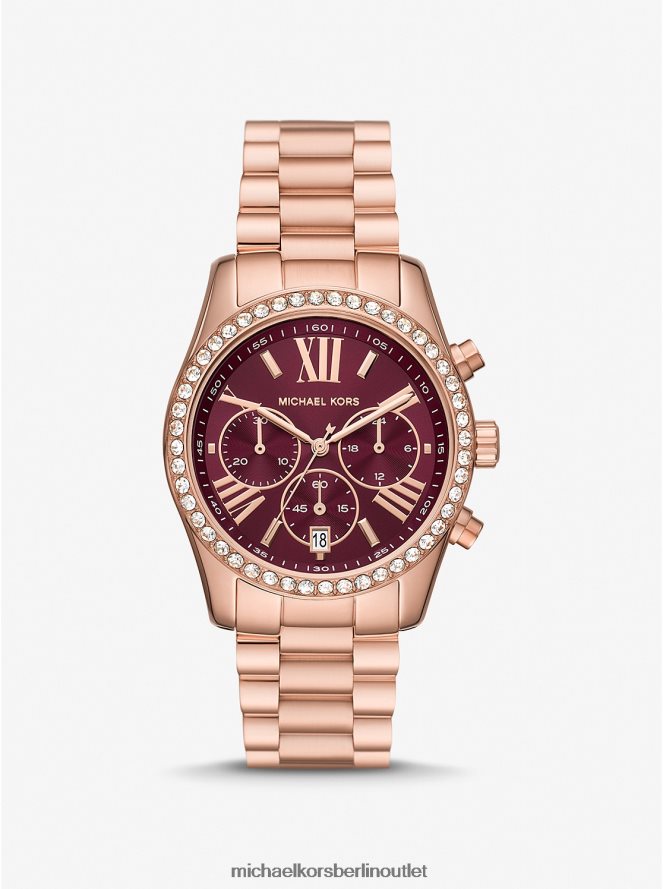 Zubehör de Michael Kors Frauen Lexington Pavé-Armbanduhr in Roségold Roségold 404V222365