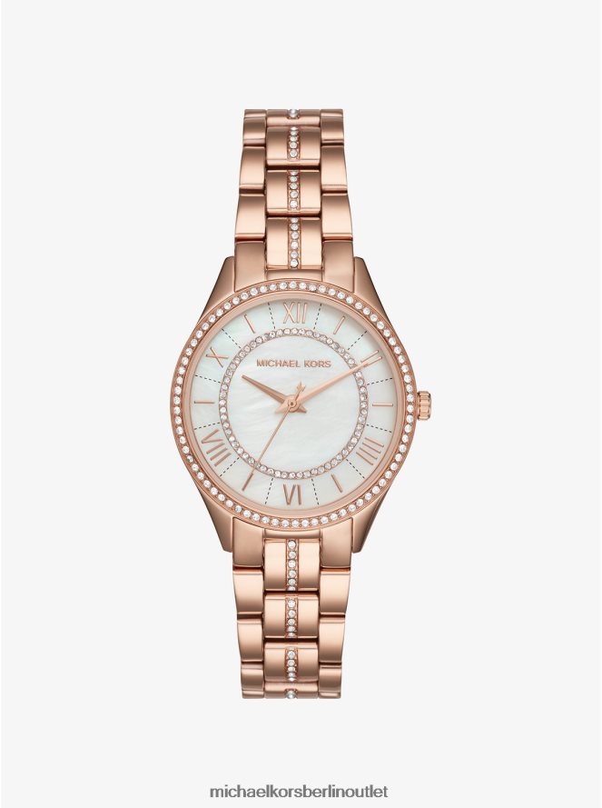 Zubehör de Michael Kors Frauen Mini-Lauryn-Pavé-Armbanduhr in Roségold Roségold 404V222368