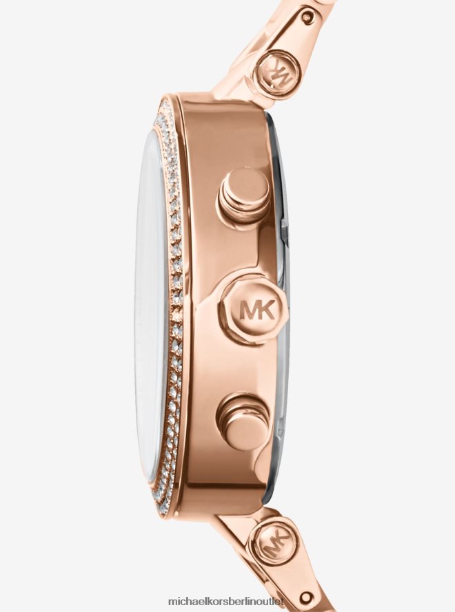 Zubehör de Michael Kors Frauen Parker-Armbanduhr aus roségoldfarbenem, errötendem Acetat Roségold 404V222383