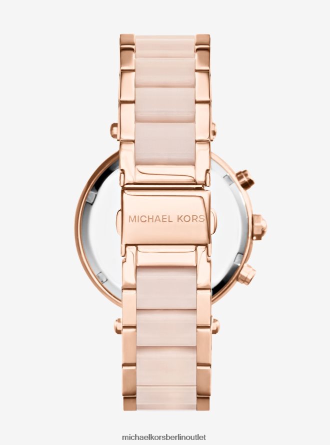 Zubehör de Michael Kors Frauen Parker-Armbanduhr aus roségoldfarbenem, errötendem Acetat Roségold 404V222383