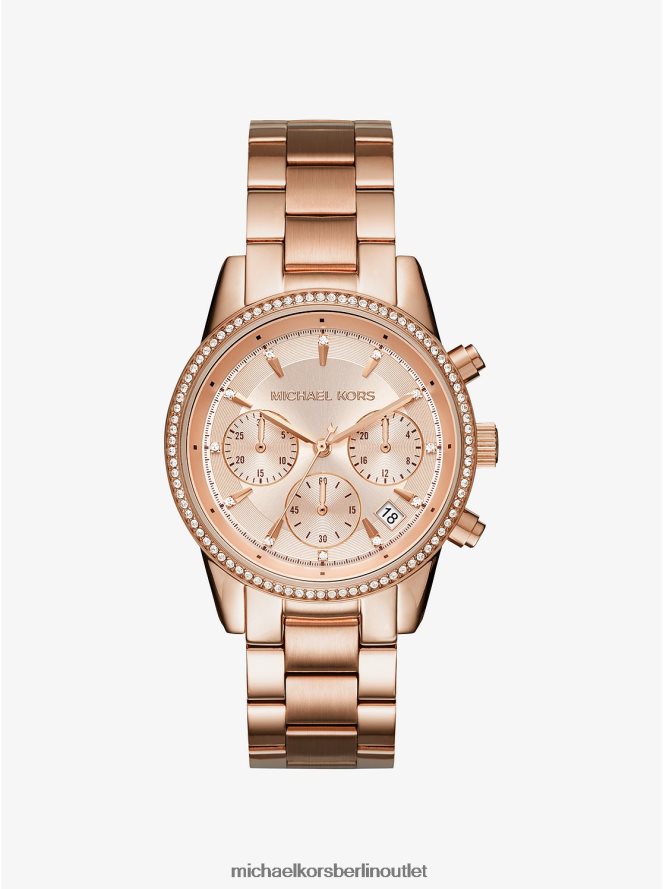Zubehör de Michael Kors Frauen Ritz roségoldfarbene Uhr Roségold 404V222385