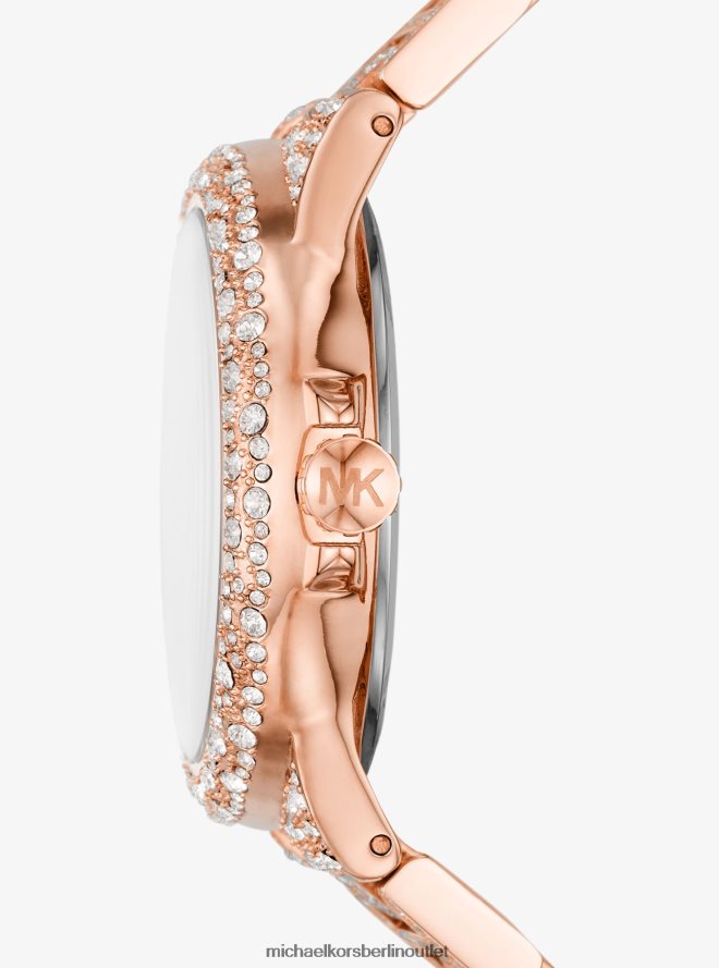 Zubehör de Michael Kors Frauen Übergroße Camille Pavé-Armbanduhr in Roségold Roségold 404V222362