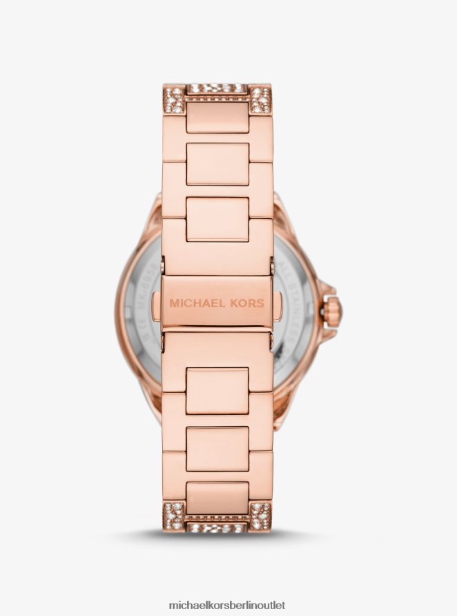 Zubehör de Michael Kors Frauen Übergroße Camille Pavé-Armbanduhr in Roségold Roségold 404V222362