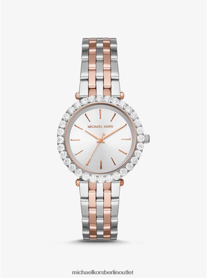 Zubehör de Michael Kors Frauen Darci Pave zweifarbige Uhr zweifarbig 404V222415