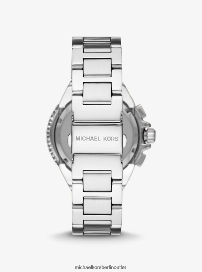 Zubehör de Michael Kors Frauen Übergroße, silberfarbene Camille-Pave-Armbanduhr Silber 404V222411