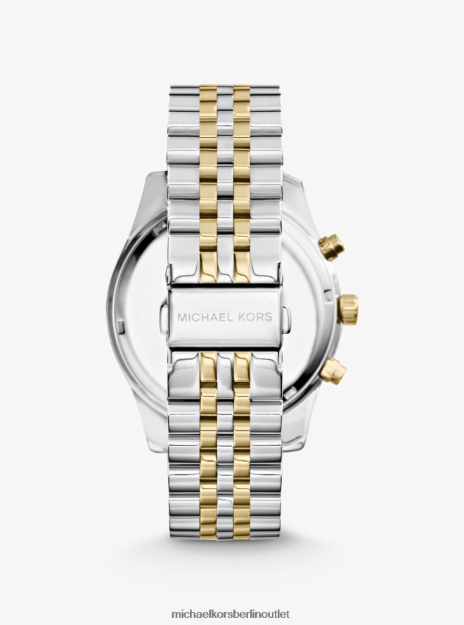 Zubehör de Michael Kors Frauen Übergroße zweifarbige Lexington-Uhr zweifarbig 404V222413