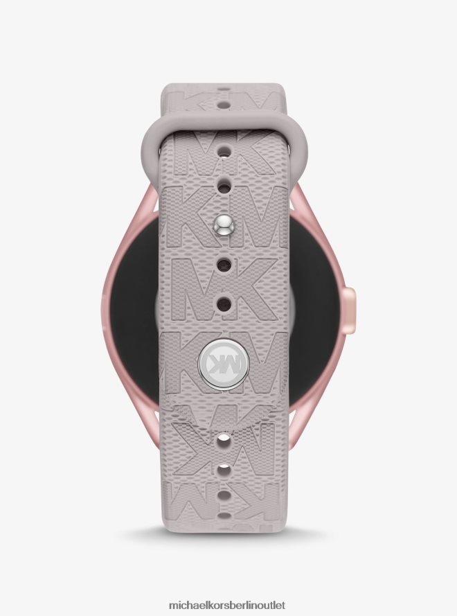 Zubehör de Michael Kors Frauen Access Gen 5e MKGO Pinkfarbene und Logo-Gummi-Smartwatch grau 404V222360