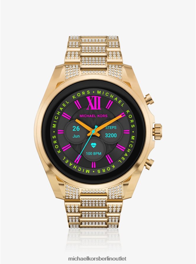 Zubehör de Michael Kors Frauen Bradshaw Pave goldfarbene Smartwatch der 6. Generation Gold 404V222354