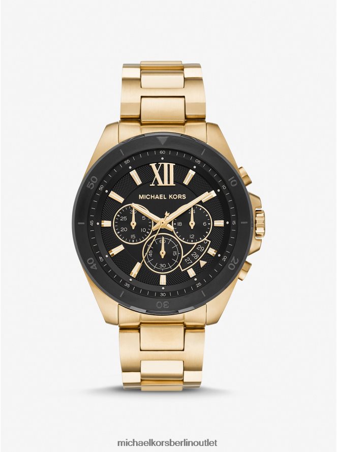 Zubehör de Michael Kors Frauen Übergroße goldfarbene Brecken-Uhr Gold 404V222422