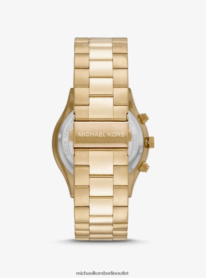 Zubehör de Michael Kors Frauen Übergroße, schlanke, goldfarbene Laufsteguhr Gold 404V222420