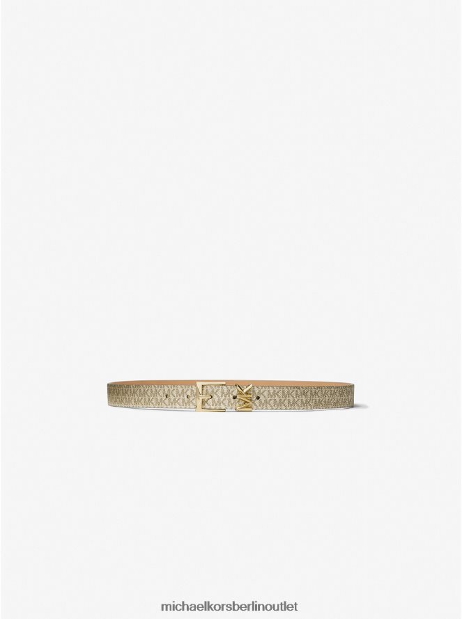 Zubehör de Michael Kors Frauen Gürtel mit metallischem Logo schwarzes Gold 404V222712