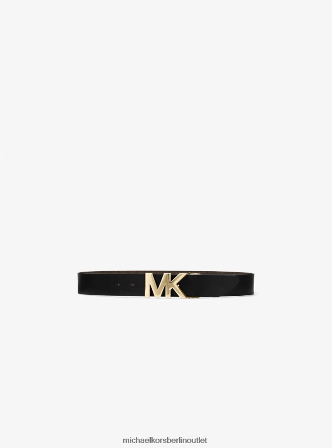 Zubehör de Michael Kors Frauen Reversibles Logo und Taillengürtel aus Leder Braun schwarz 404V222692