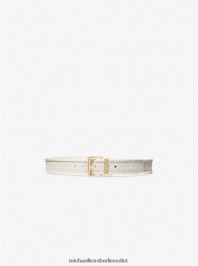 Zubehör de Michael Kors Frauen Wendelogo und Ledergürtel Vanille/Milch Sahne 404V222702