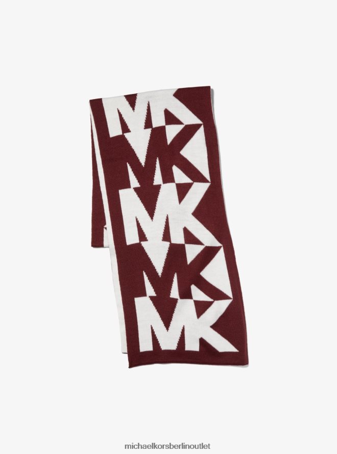 Zubehör de Michael Kors Frauen Set aus Strickmütze und Schal mit Logo-Intarsienmuster Merlot 404V222731