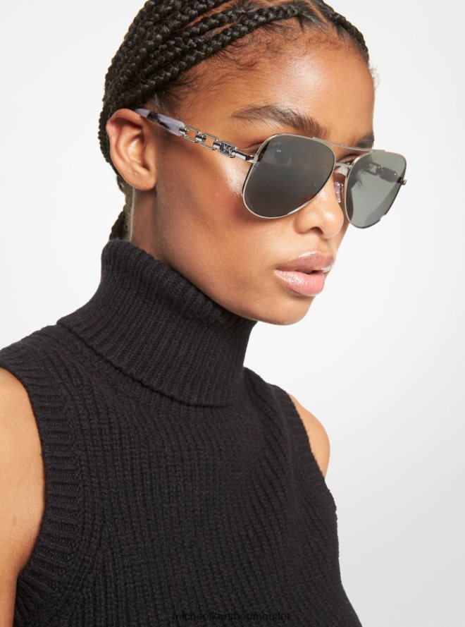 Zubehör de Michael Kors Frauen Chianti-Sonnenbrille Silber 404V222583