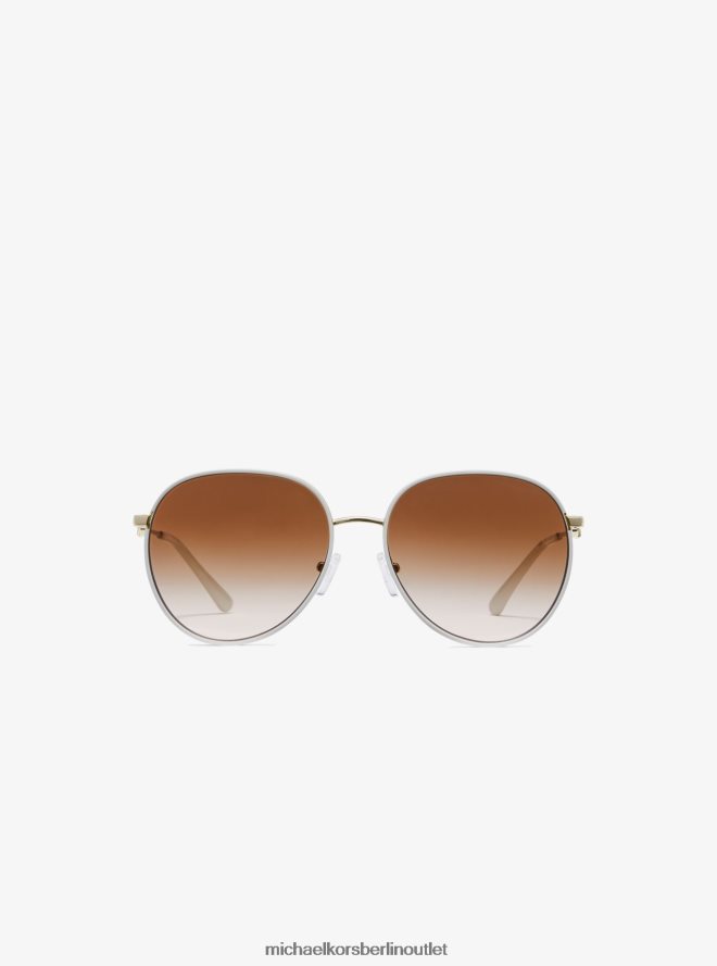 Zubehör de Michael Kors Frauen Empire-Pilotensonnenbrille Optik weiß 404V222558