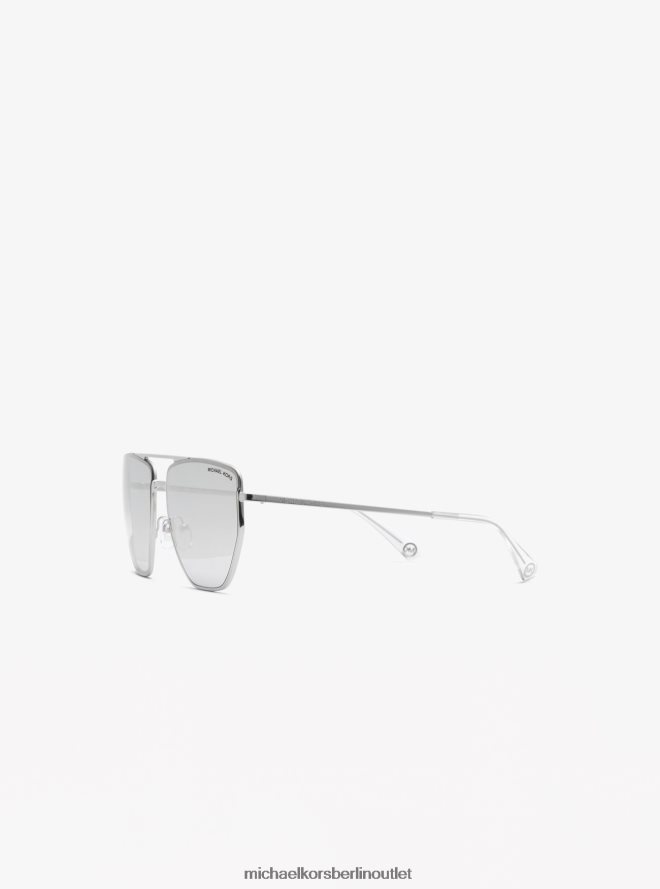 Zubehör de Michael Kors Frauen Paros-Sonnenbrille Silber 404V222636