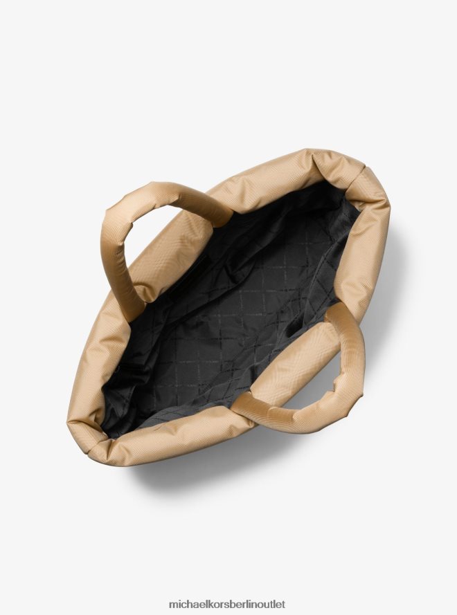 Zubehör de Michael Kors Frauen Kent-Einkaufstasche aus gestepptem recyceltem Nylon Kamel 404V223936