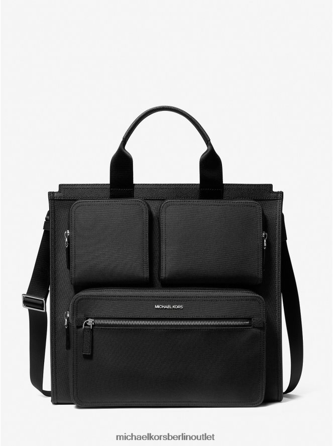 Zubehör de Michael Kors Frauen Kent-Einkaufstasche aus recyceltem Nylon Schwarz 404V223940