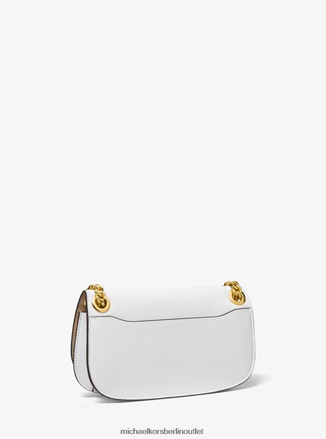 Zubehör de Michael Kors Frauen Kollektion Christie Mini-Umschlagtasche aus Leder Optik weiß 404V223786