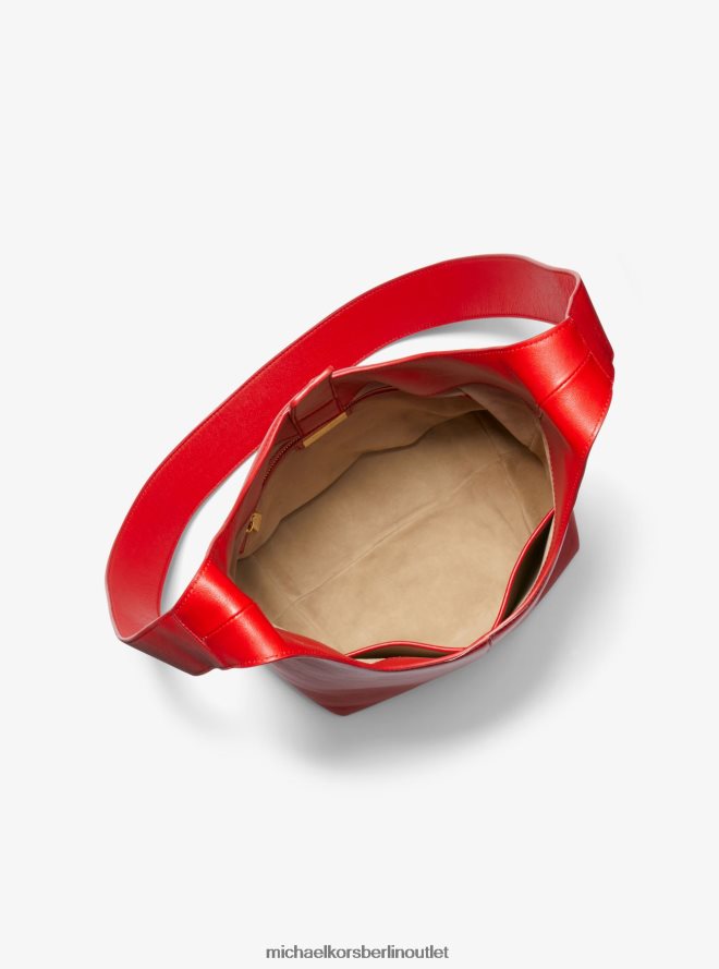 Zubehör de Michael Kors Frauen Kollektion Dede, mittelgroße Hobo-Tasche aus Leder Mohn 404V223766