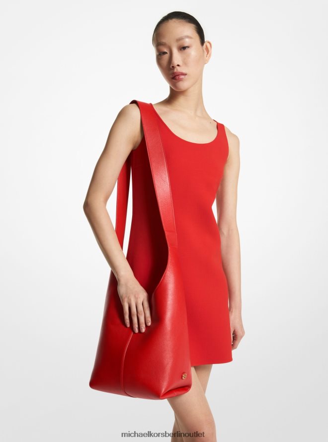 Zubehör de Michael Kors Frauen Kollektion Dede, mittelgroße Hobo-Tasche aus Leder Mohn 404V223766