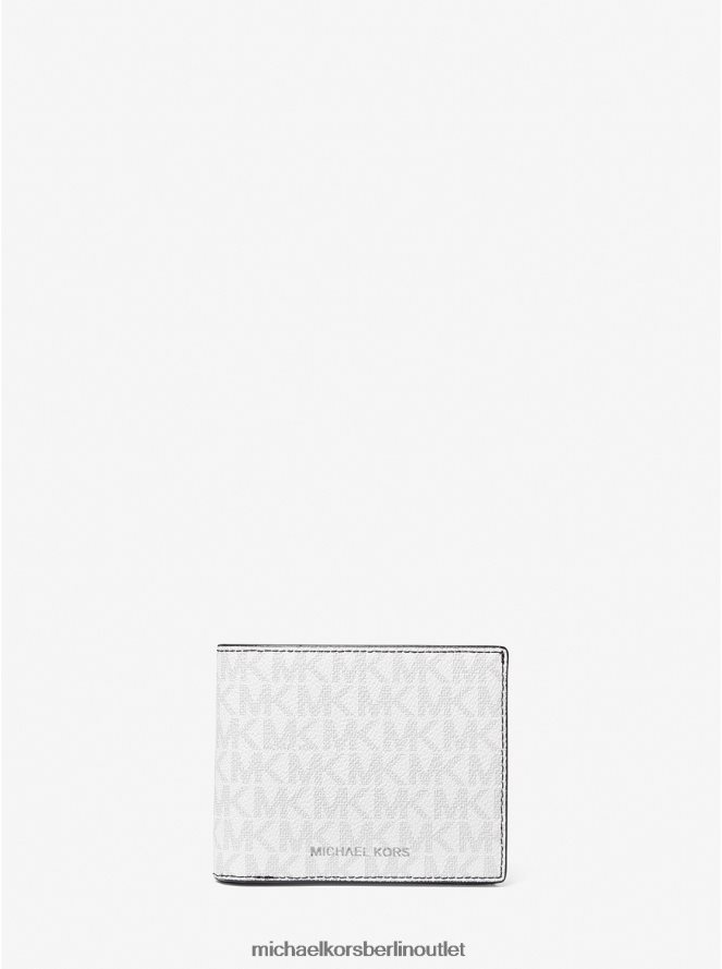 Zubehör de Michael Kors Männer Brieftasche mit Harrison-Logo und Passetui helles Weiss 404V223214