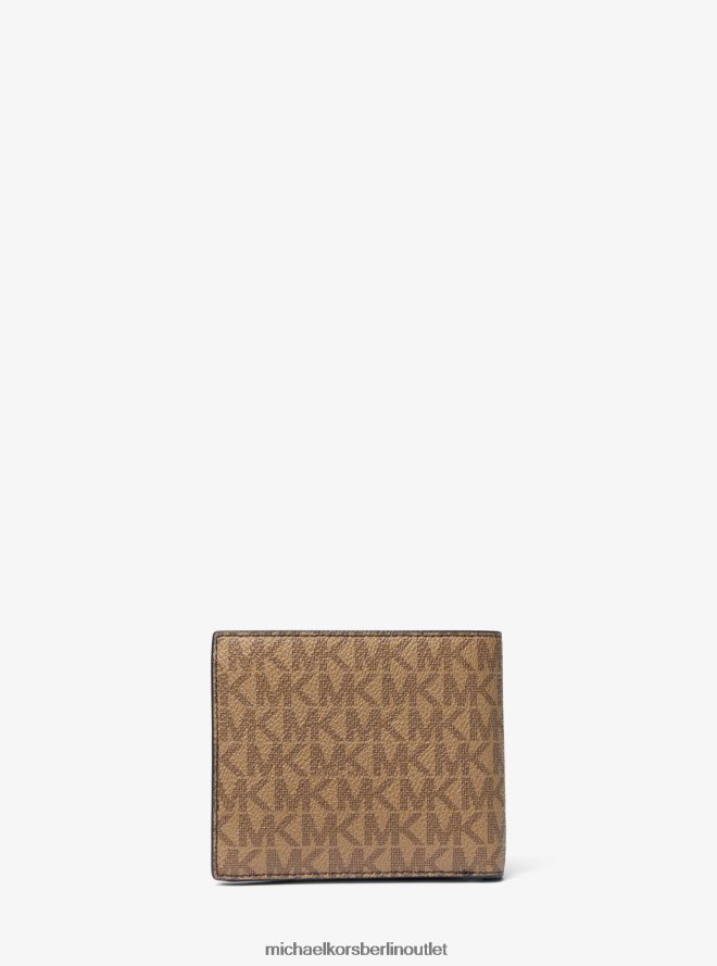 Zubehör de Michael Kors Männer Brieftasche mit Streifen und Hudson-Logo Aprikose 404V223207