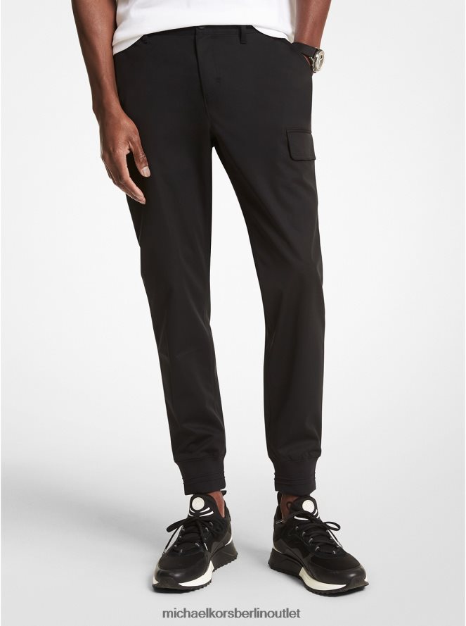 Kleidung de Michael Kors Männer Gewebte Cargo-Jogger Schwarz 404V223096