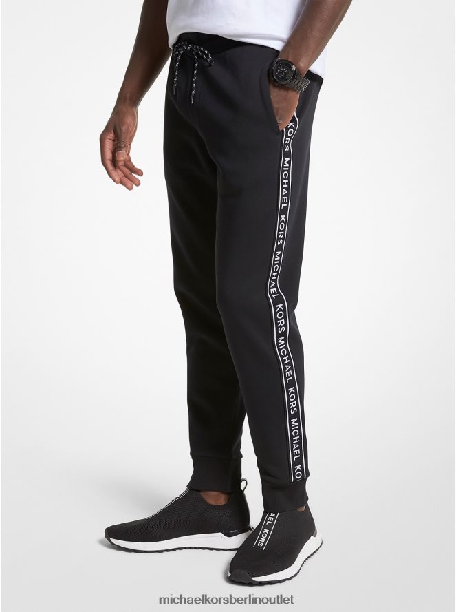 Kleidung de Michael Kors Männer Jogginghose aus Baumwollmischung mit Logo-Print Schwarz 404V223093