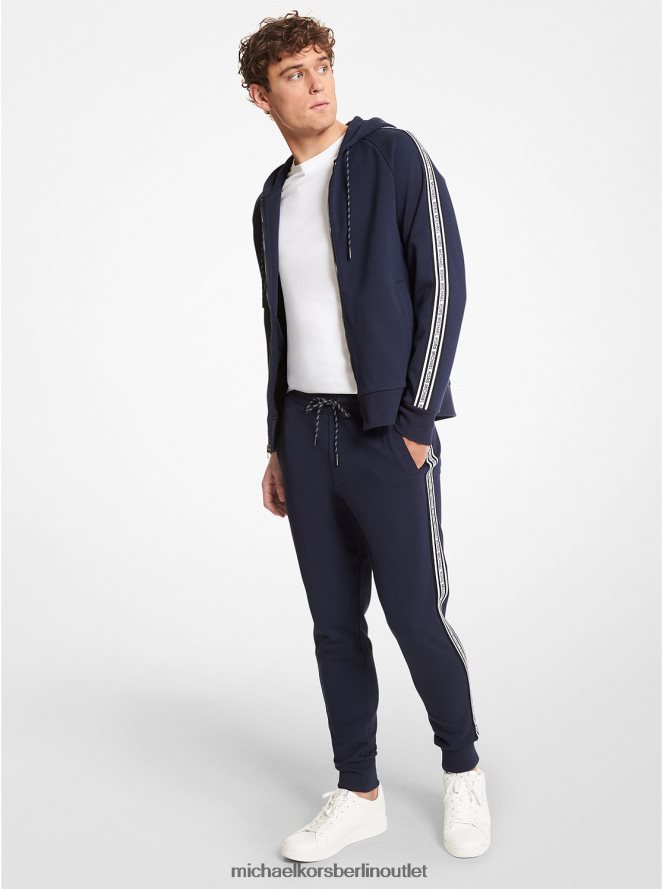 Kleidung de Michael Kors Männer Jogginghose aus Baumwollmischung mit Logoband Mitternacht 404V223086