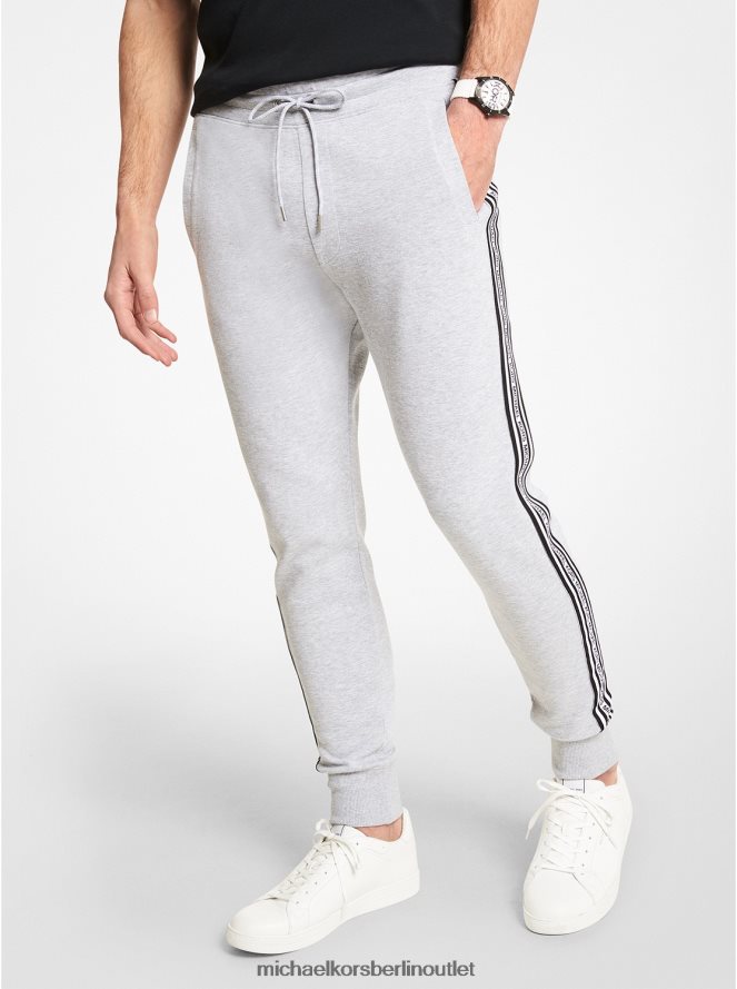 Kleidung de Michael Kors Männer Jogginghose aus Baumwollmischung mit Logoband grau meliert 404V223088