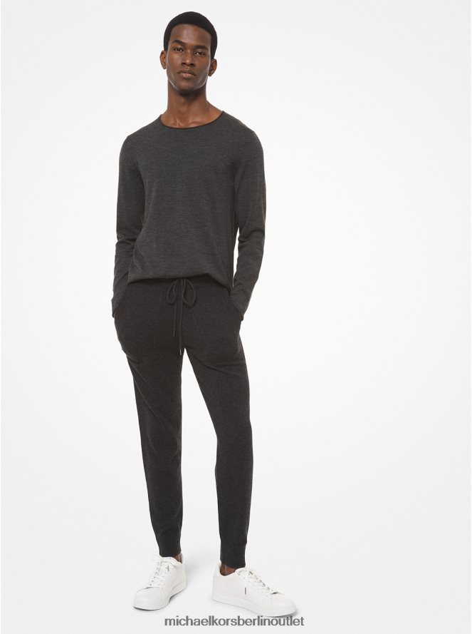 Kleidung de Michael Kors Männer Kaschmir-Jogger Holzkohle 404V223115