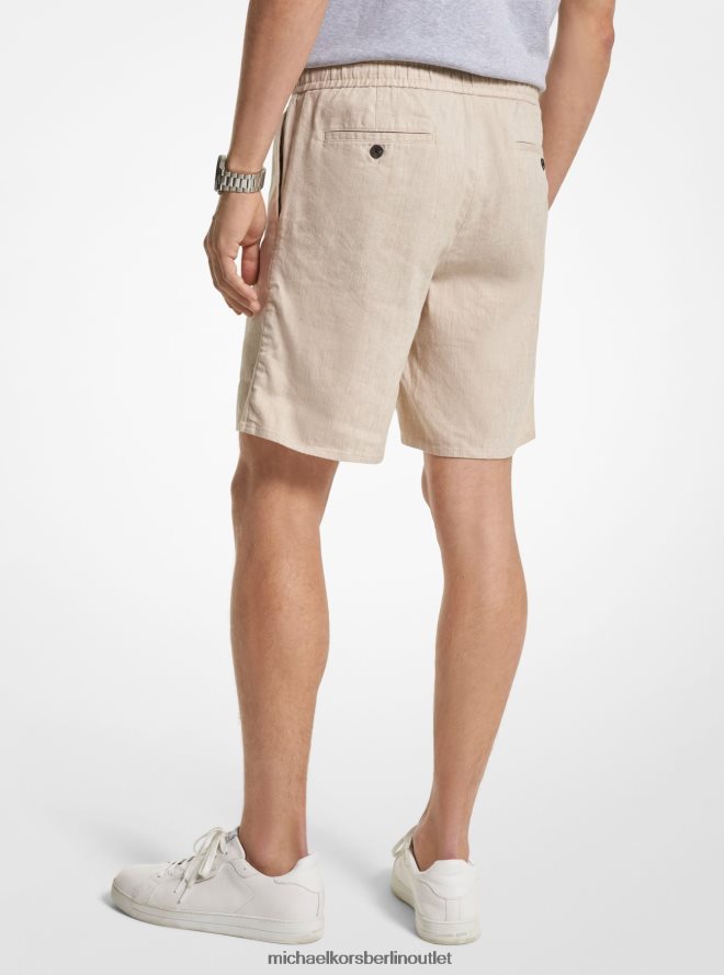Kleidung de Michael Kors Männer Shorts aus einer Mischung aus Leinen und Baumwolle mit Biesen khaki 404V223102