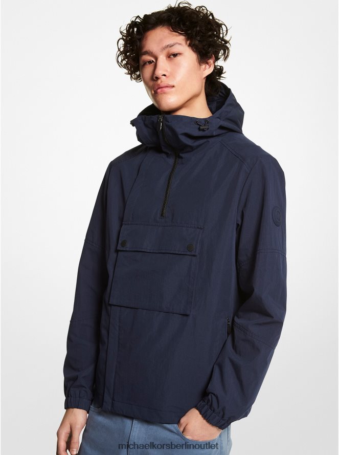 Kleidung de Michael Kors Männer Geknitterter, gewebter Cargo-Hoodie Mitternacht 404V222833